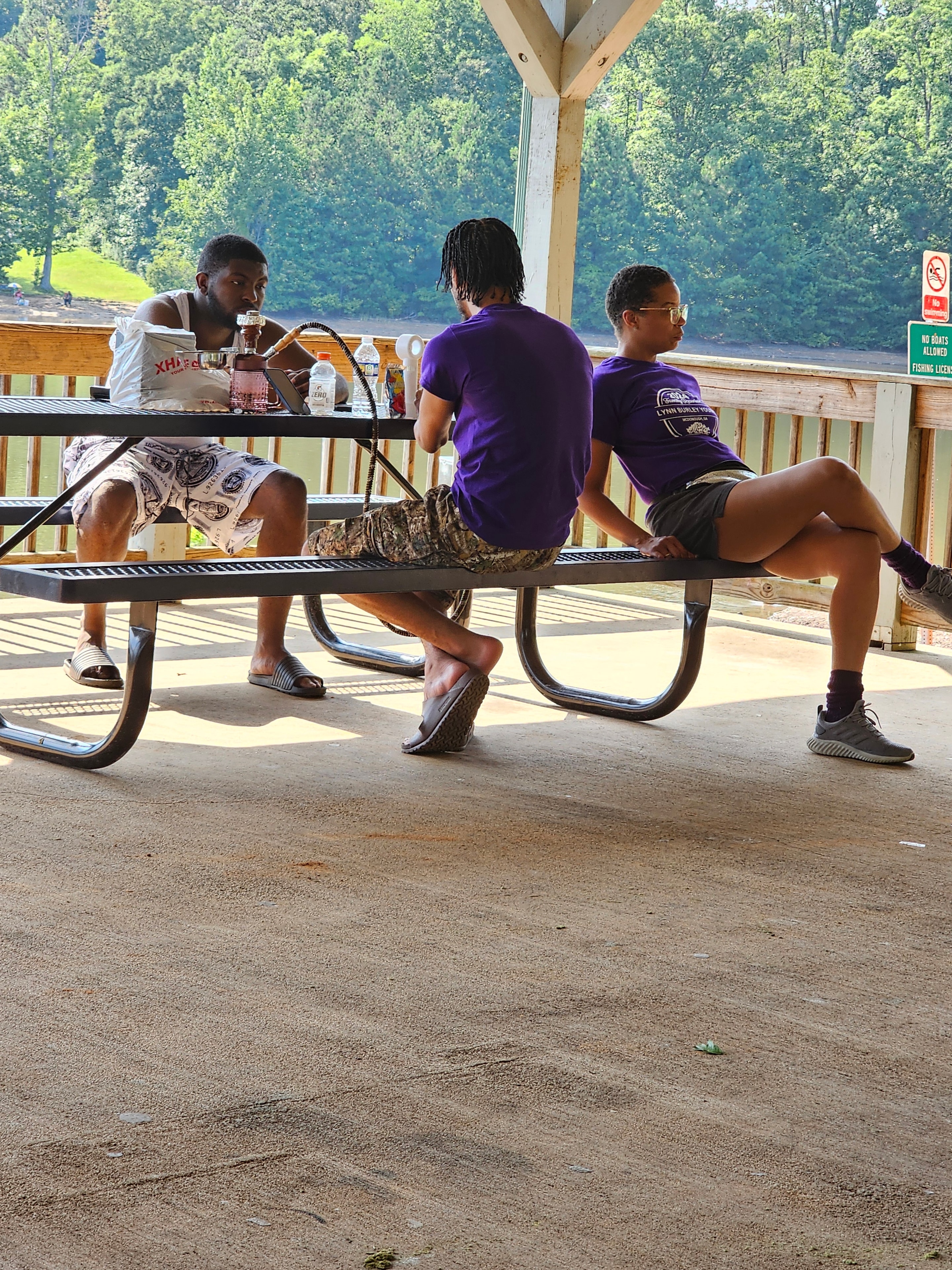 Family member at reunion pavilion